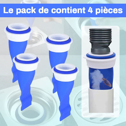 Pack de 4 Bloqueurs d'Odeurs et d'Insectes de Douche et Lavabo - Ecodrain